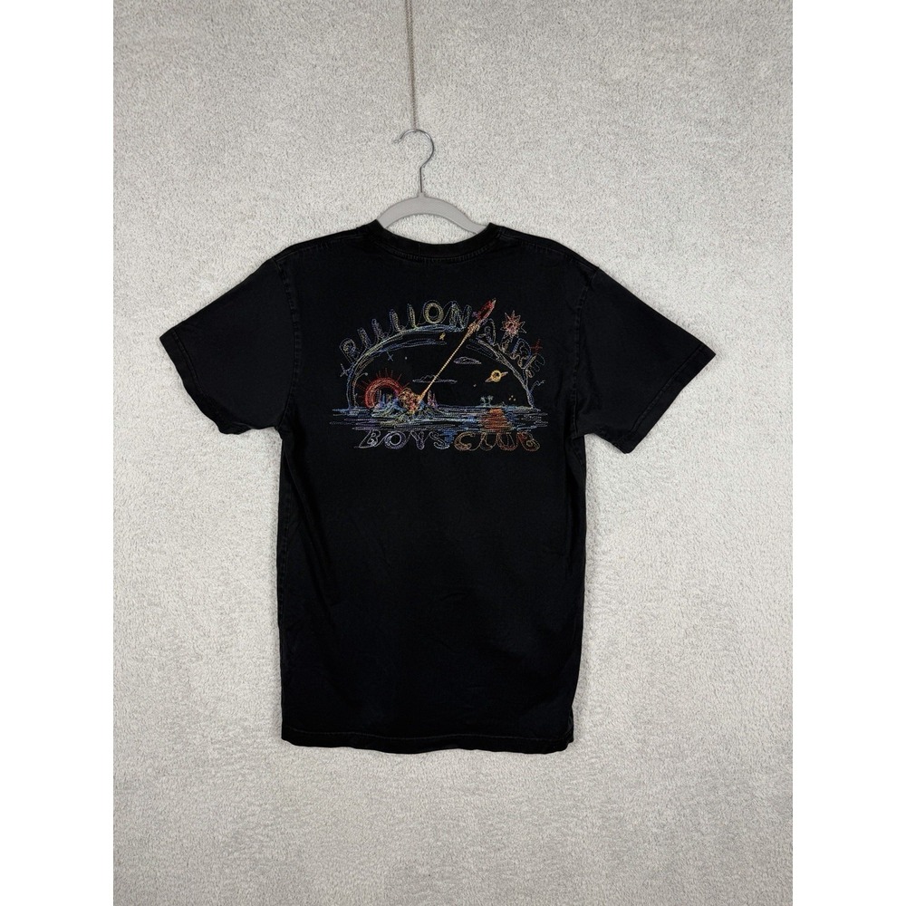 Billionaire Boys Club Espacio Knit T-Shirt Embroidered Black Men's Size S